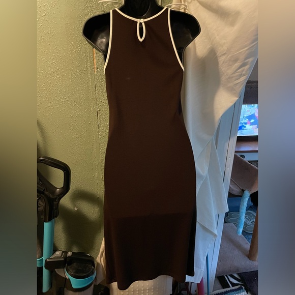 LAUREN Ralph Lauren Sz Brown Micro Tank Midi Dress - Picture 4 of 6